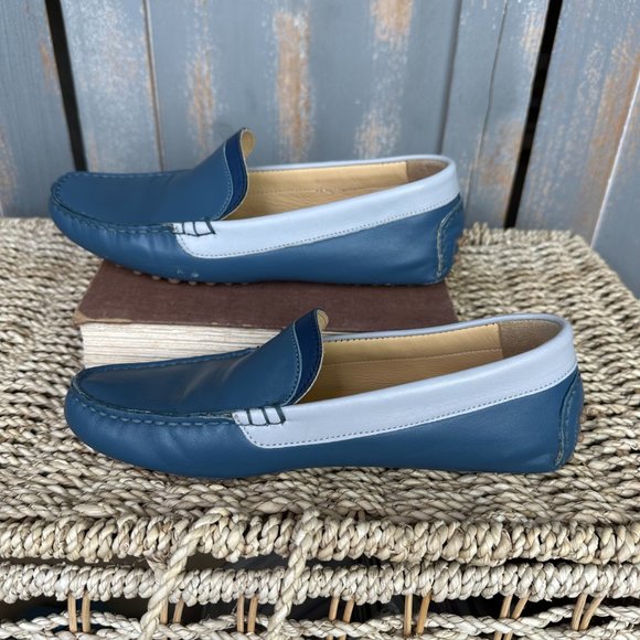 M. Gemi The Felize Due Leather Moccasin Blue IT 38, US 7 1/2 - Picture 11 of 16
